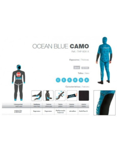 Traje de pesca submarina SPETTON Ocean Blue Camo