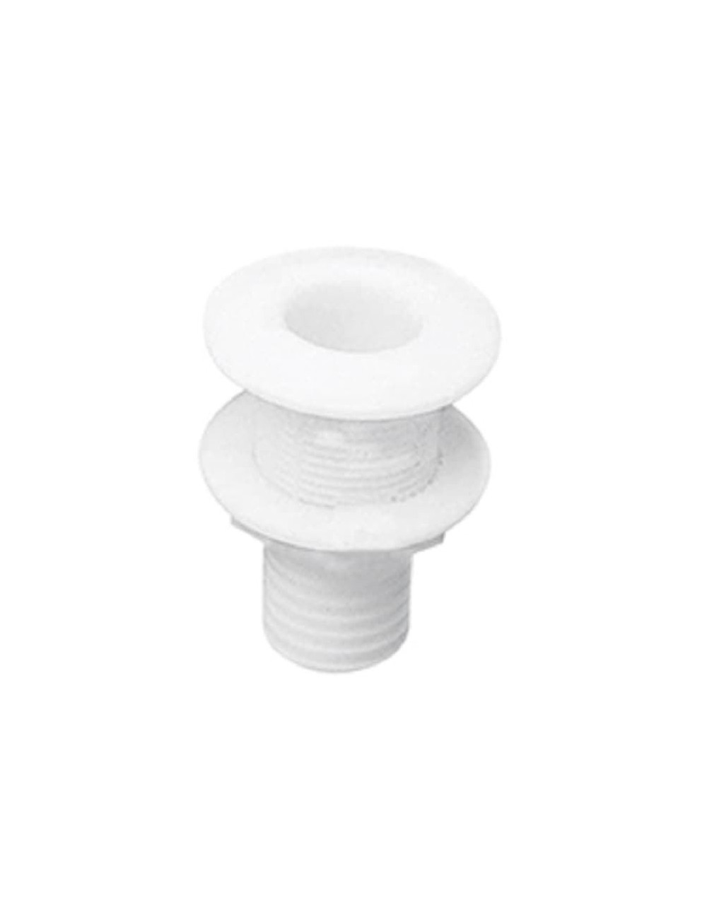 PASACASCO blanco 1 1/2" con conector para manguera 32mm, Rosca L55mm