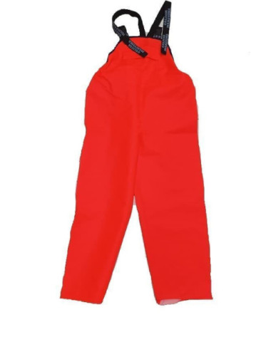 Pantalón peto GALICIA MARITIMA con tirantes color naranja flúor