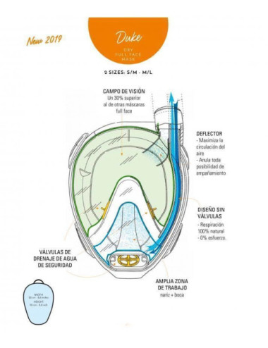 Máscara facial CRESSI Duke para snorkeling