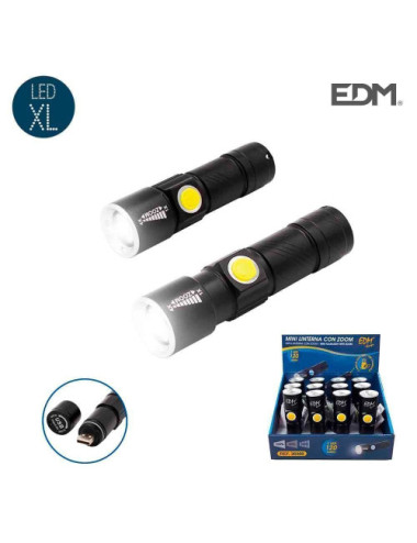 Linterna EDM USB-Zoom hasta 60 Metros