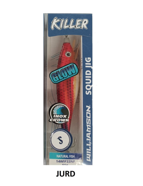 Jibionera WILLIAMSON Killer Squid Jig Glow Natural Fish