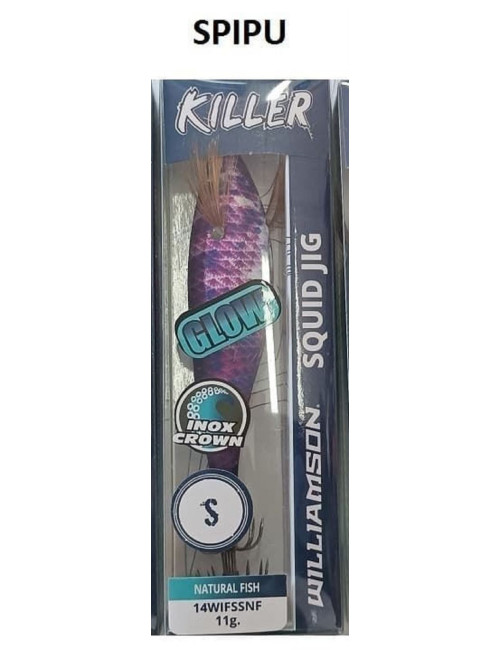 Jibionera WILLIAMSON Killer Squid Jig Glow Natural Fish