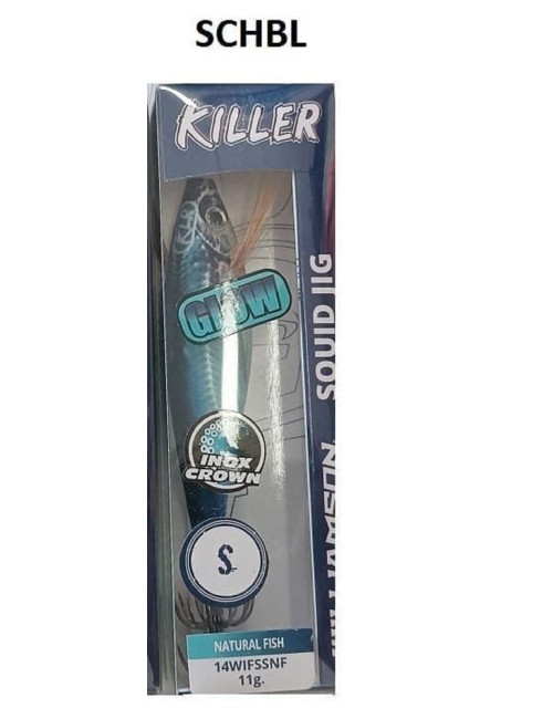 Jibionera WILLIAMSON Killer Squid Jig Glow Natural Fish