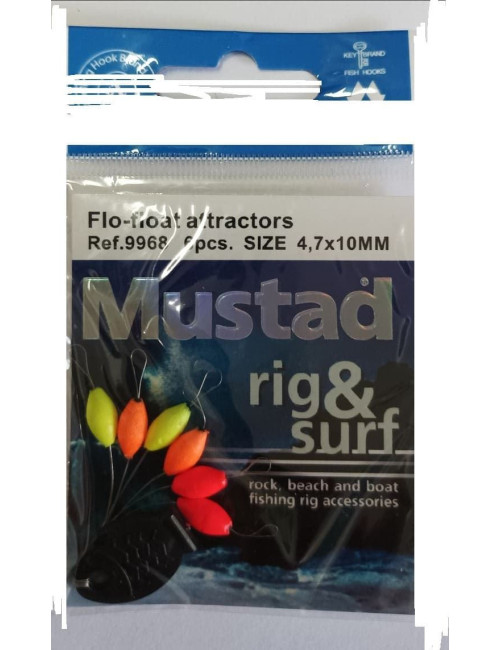 Stoppers MUSTAD Flotantes Autofrenantes 6 unidades