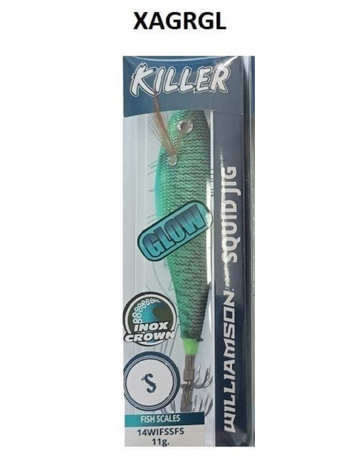 Jibionera WILLIAMSON Killer Squid Jig Glow Fish Scales