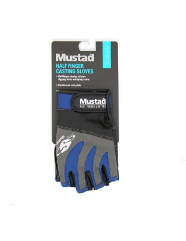 Guante MUSTAD para pesca HALF FINGER de medio dedo