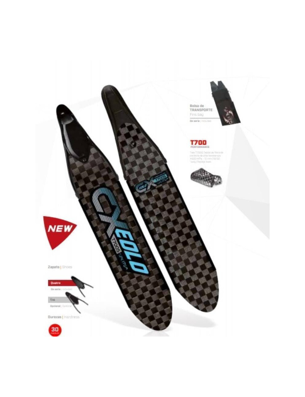 SPETTON Aletas C4 CX EOLO Spearfisher T700 Performance Carbon Zapato Quattro