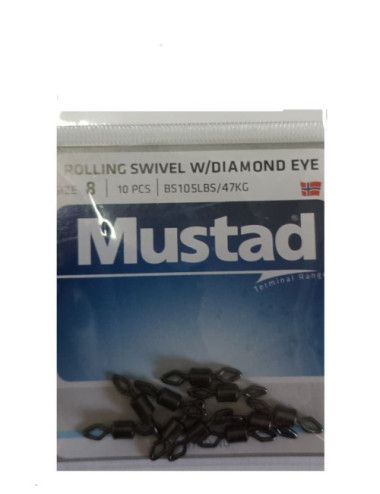 Giratorio MUSTAD Rolling Swivel W/Diamond Eye 10 unidades