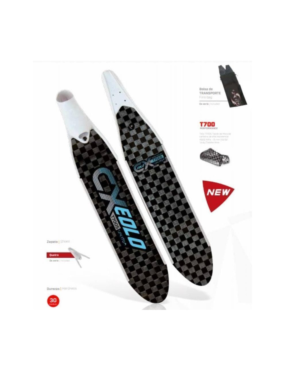 SPETTON  Aletas C4 CX EOLO Freediver T700 Performance Carbon Zapato Quattro