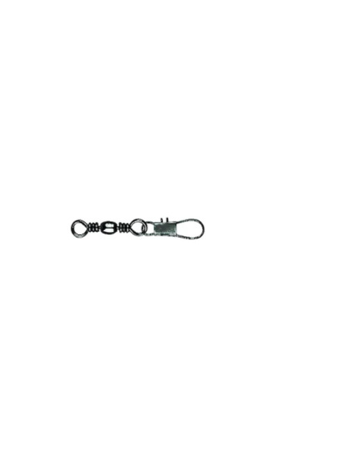 Emerillón MUSTAD con giratorio Black Crane Swivel W/Interlock Snap 3 unidades