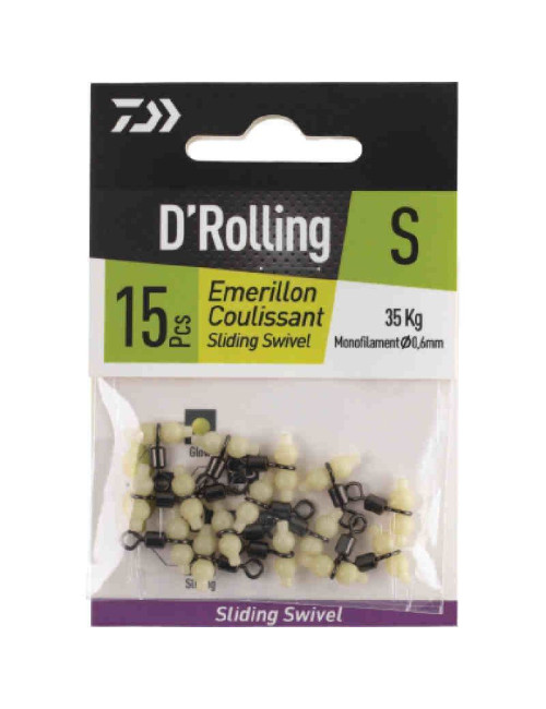 Emerillón DAIWA Coulissant D´Rolling Baril deslizante fosforescente