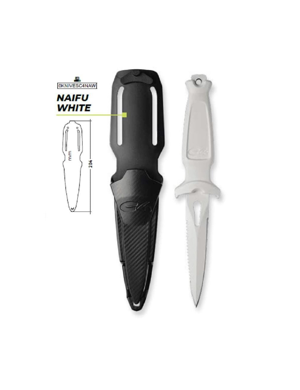 Cuchillo de Buceo C4 CARBON Naifu White