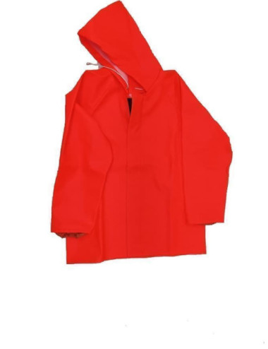 Chaqueta impermeable GALICIA MARITIMA naranja fluor con tejido blando y elástico