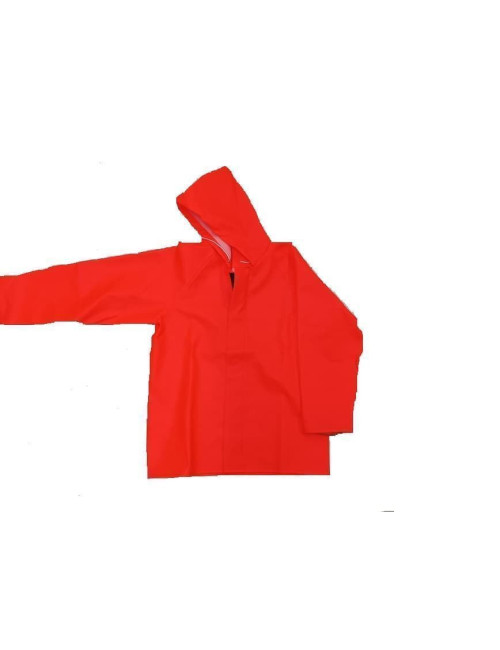 Chaqueta impermeable GALICIA MARITIMA naranja fluor con tejido blando y elástico