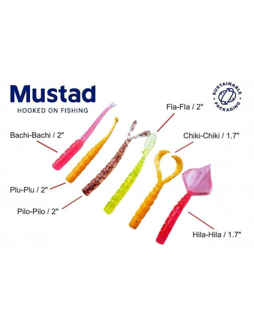 Cebo artificial MUSTAD Micro Finesse PILO-PILO Split Tail de cola partida