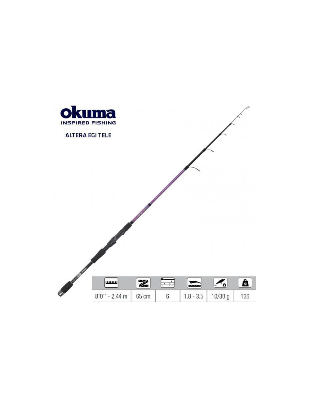 Caña OKUMA Altera Egi Tele 2.44m