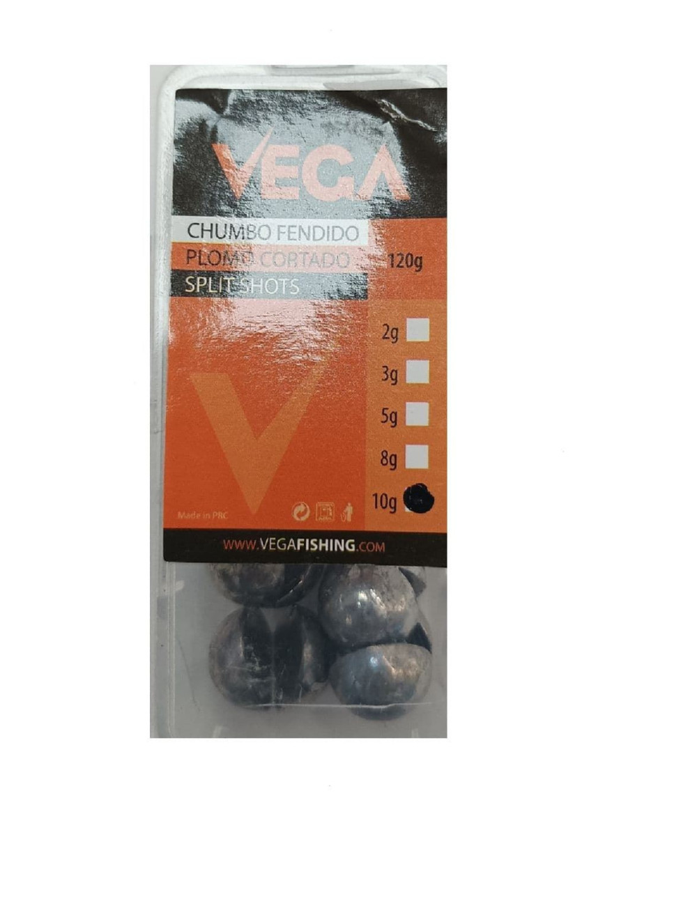 Caja de plomo partido VEGA Split Shots 120 g