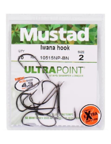 Anzuelo MUSTAD Iwana HOOK 10515NP 10 unidades