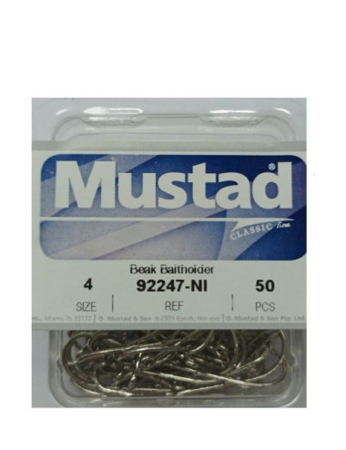 Anzuelo MUSTAD Beak Baitholder 92247 Niquel 50 unidades