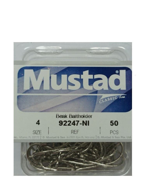 Anzuelo MUSTAD Beak Baitholder 92247 Niquel 50 unidades