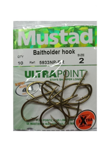 Anzuelo MUSTAD Baitholder HOOK 5933NP-BR 10 unidades