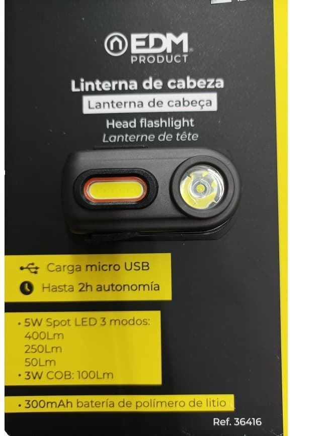 LINTERNA LED RECARGABLE EDM USB
