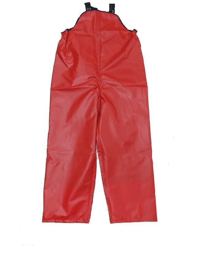 Pantalón peto GALICIA MARITIMA Gavina con tirantes impermeable reforzado en color rojo - Imagen 1